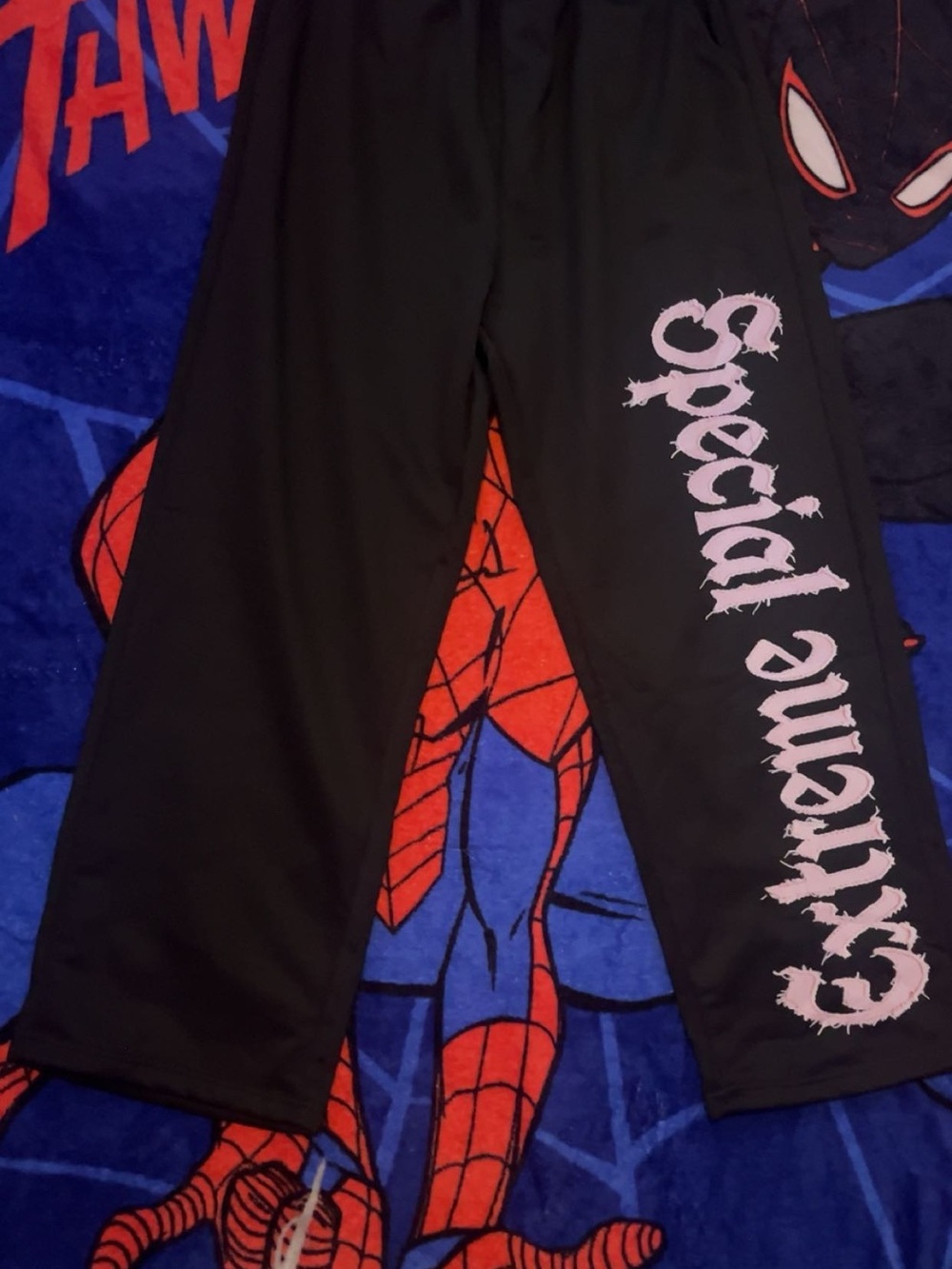 Men’s Black SweatPants with Pink 'Extreme Special' Graphic